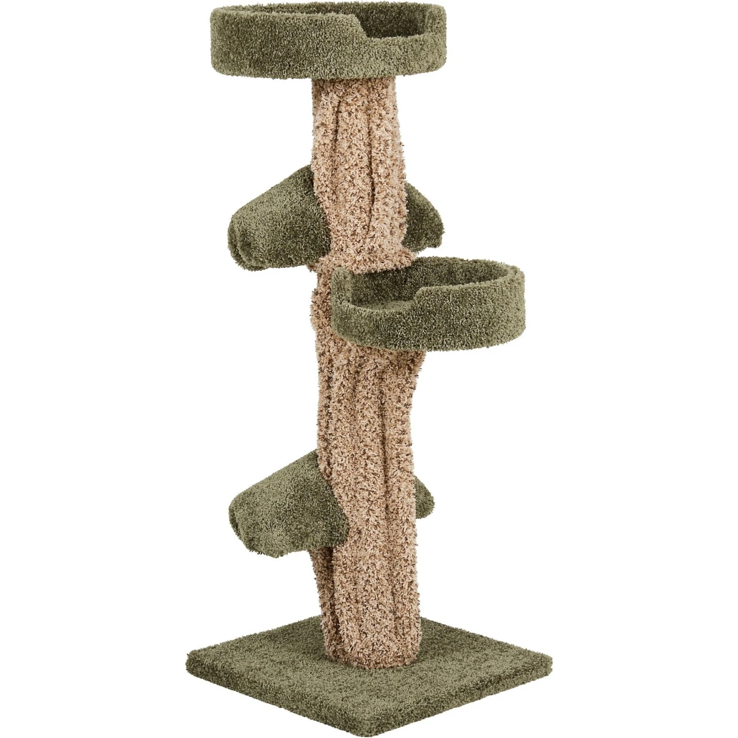 Frisco 49-in Tree-Shaped Real Carpet Wooden Cat Tree - Image 2