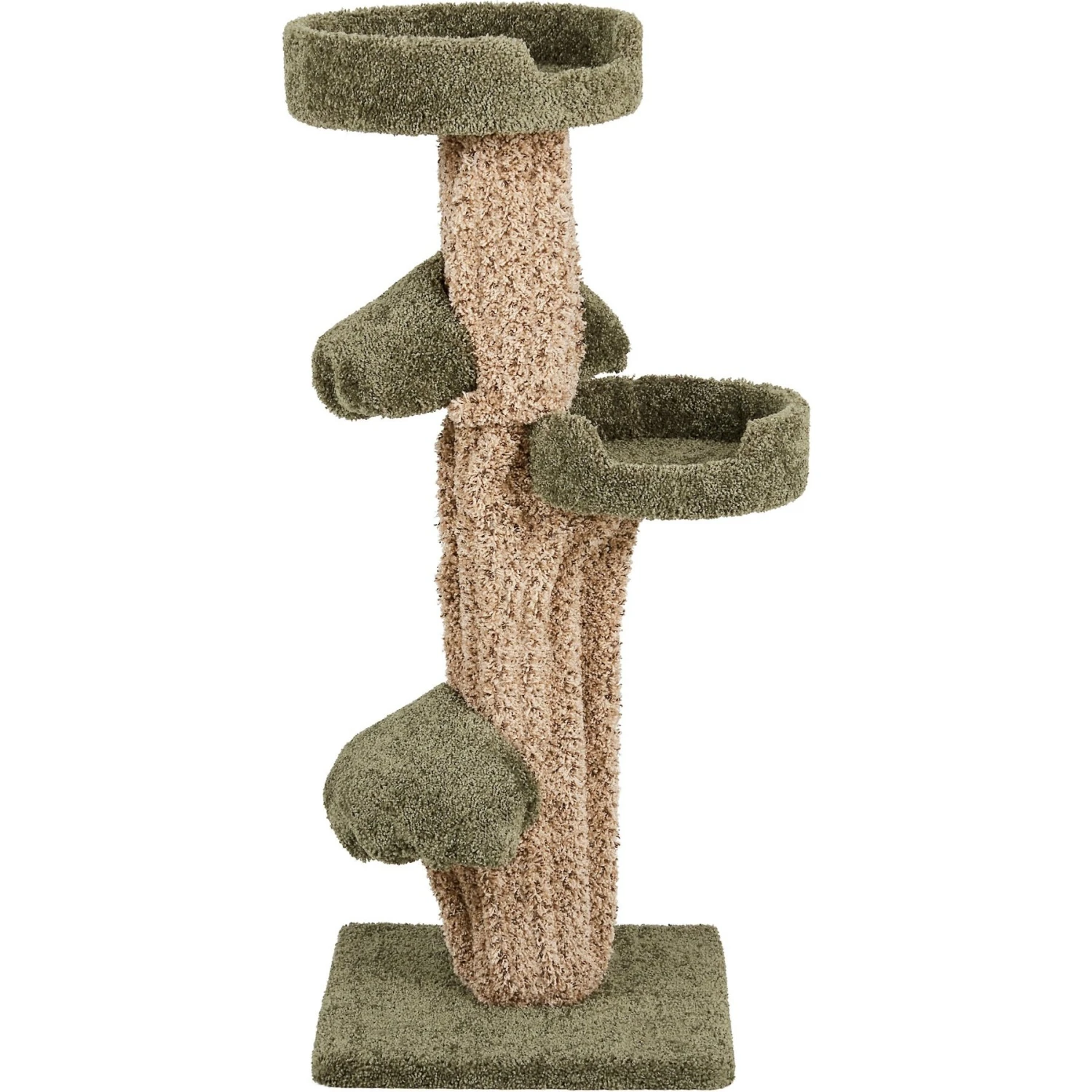Frisco 49-in Tree-Shaped Real Carpet Wooden Cat Tree - Image 3