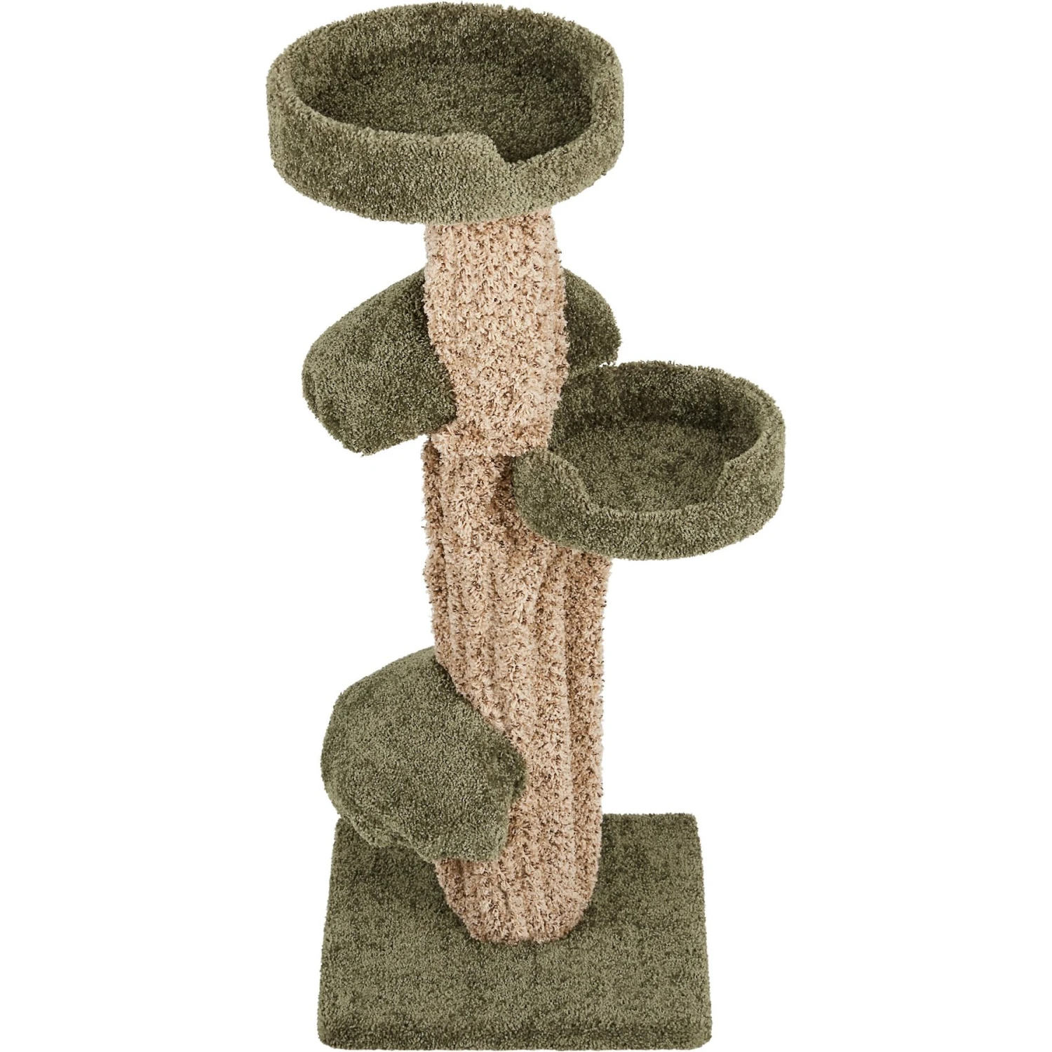Frisco 49-in Tree-Shaped Real Carpet Wooden Cat Tree - Image 4