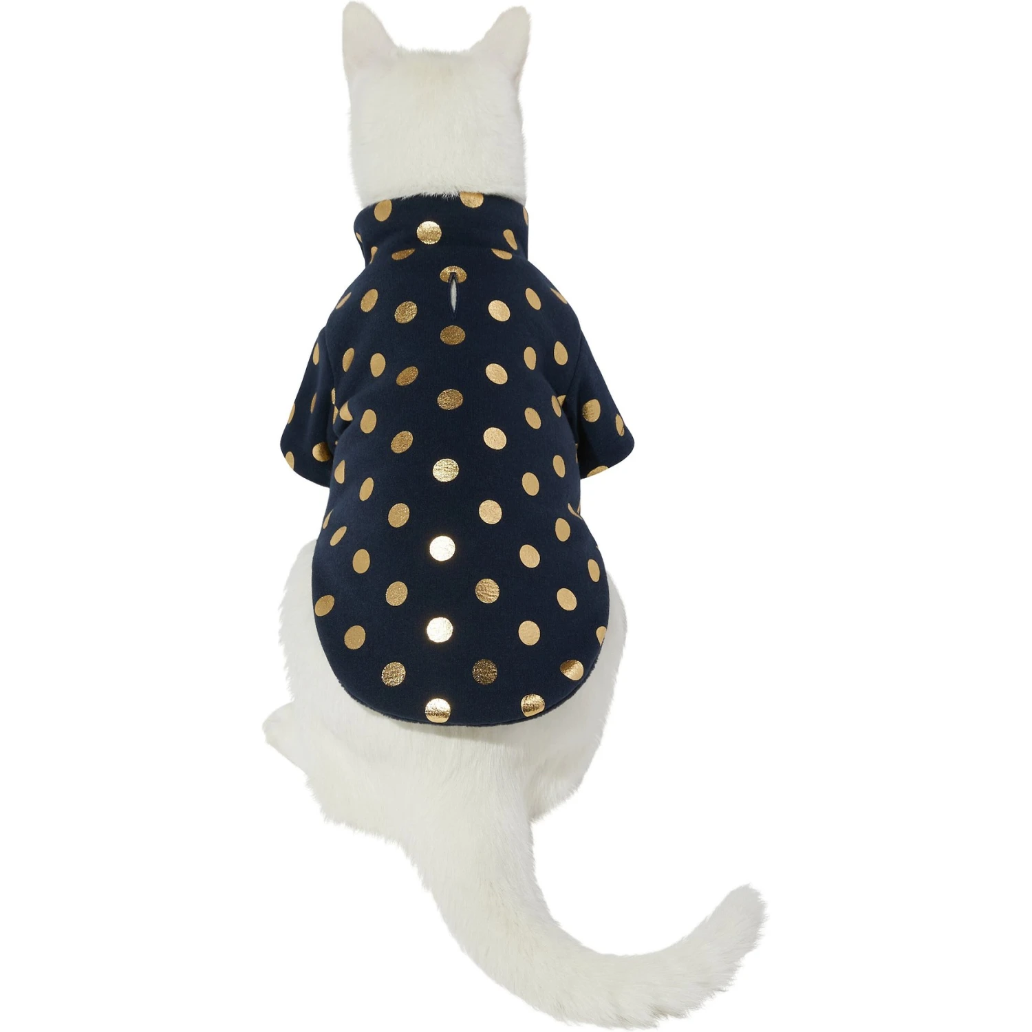 Frisco Lightweight Gold Dotted Dog & Cat Jacket, Navy - Image 3