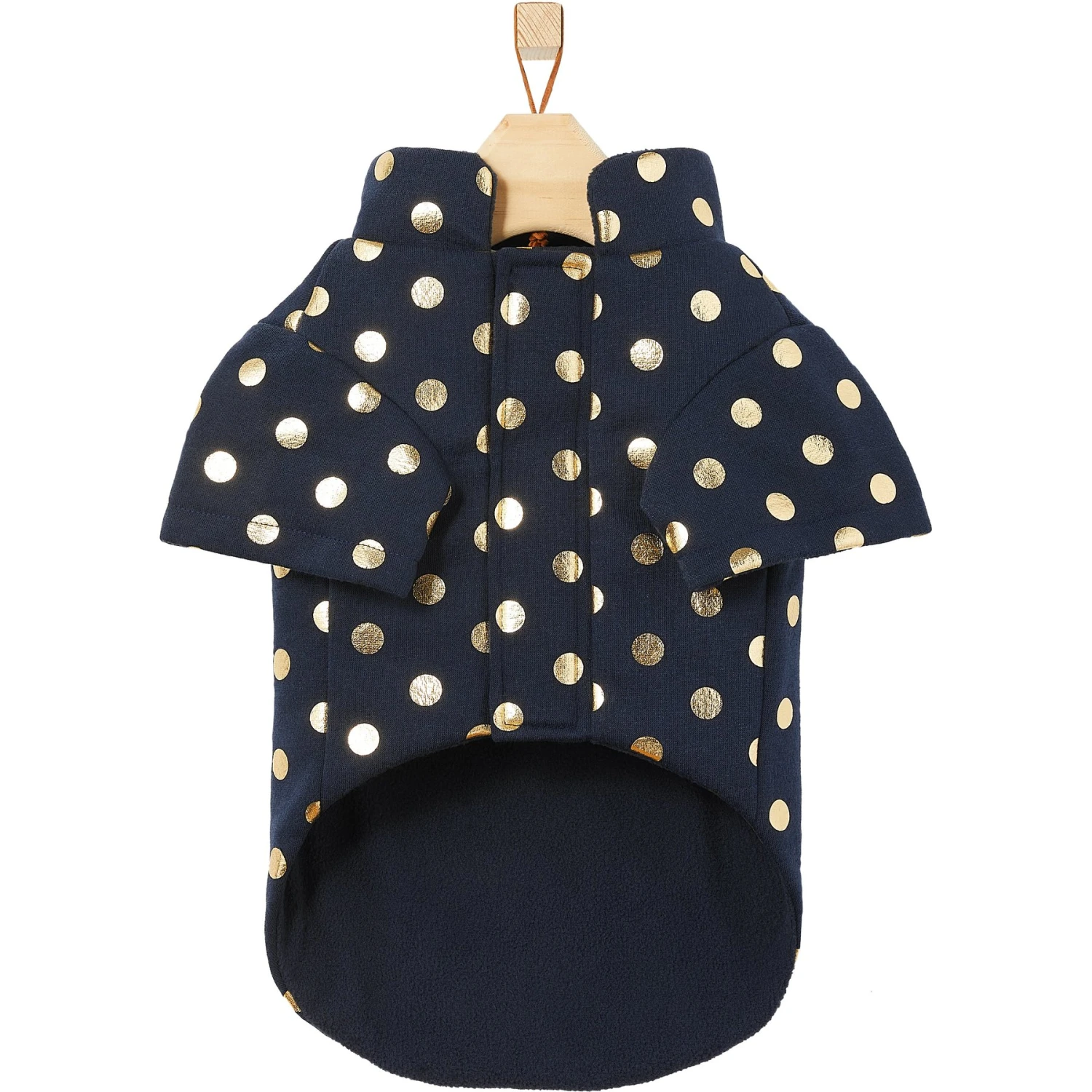 Frisco Lightweight Gold Dotted Dog & Cat Jacket, Navy - Image 5