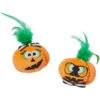 Frisco Halloween Nerdy Jack-o-Lanterns Plush Cat Toy With Catnip, 2 Count