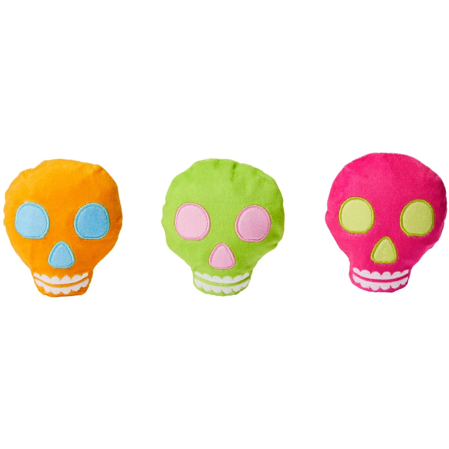 Frisco Colorful Skulls Plush Cat Toy With Catnip, 3 Count - Image 3