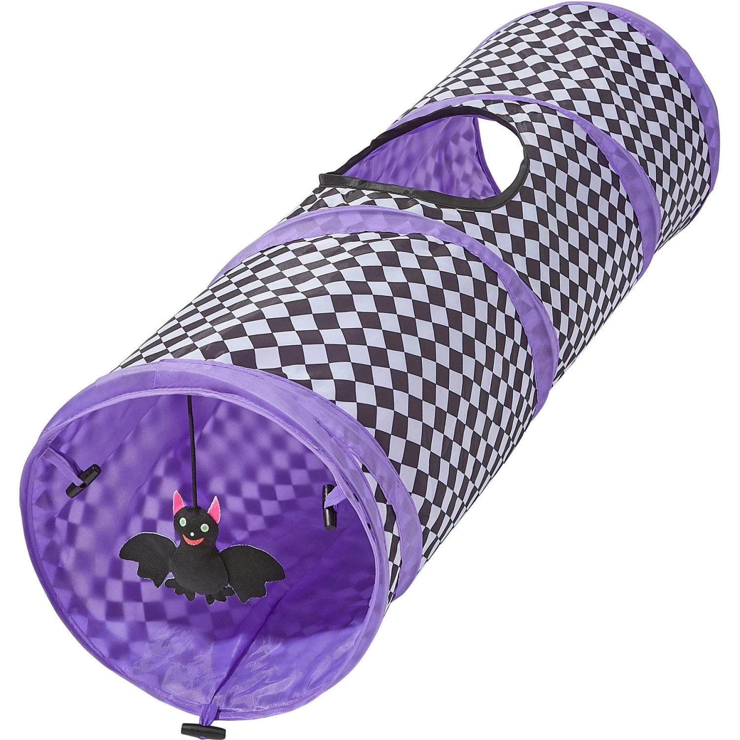 Frisco Halloween Checkered Foldable Play Tunnel Cat Toy With Catnip - Image 3