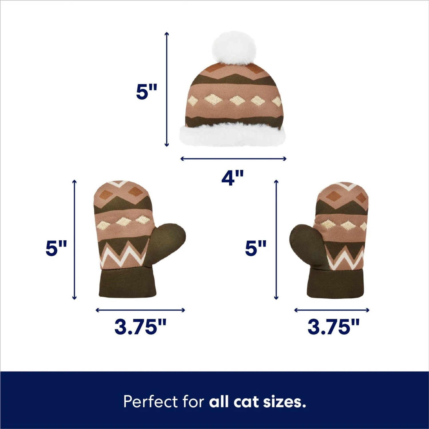 Frisco Mittens & Hat Plush Cat Toy With Catnip, 3 Count - Image 2