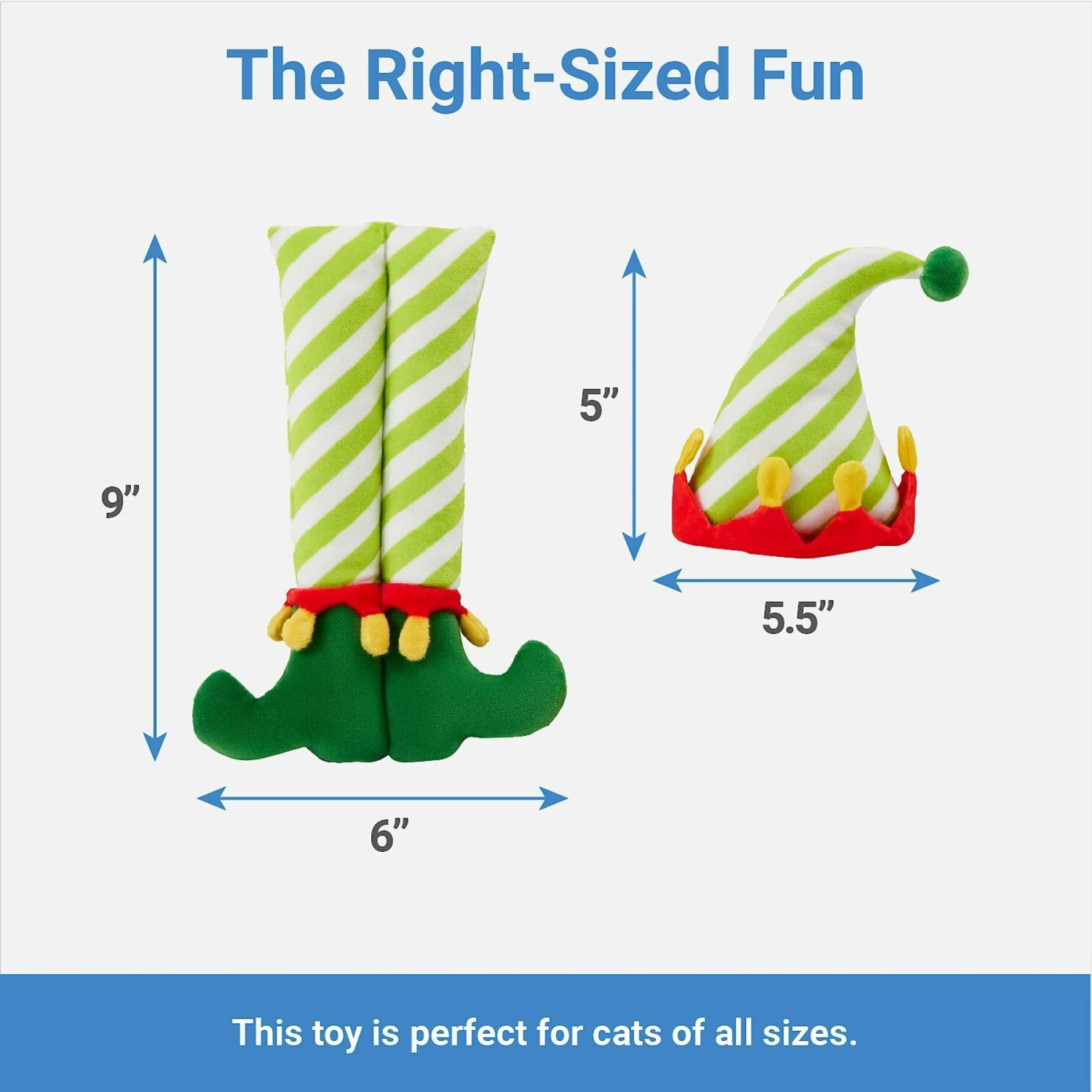 Frisco Holiday Elf Legs & Hat Plush Cat Toy With Catnip, 2 Count - Image 2