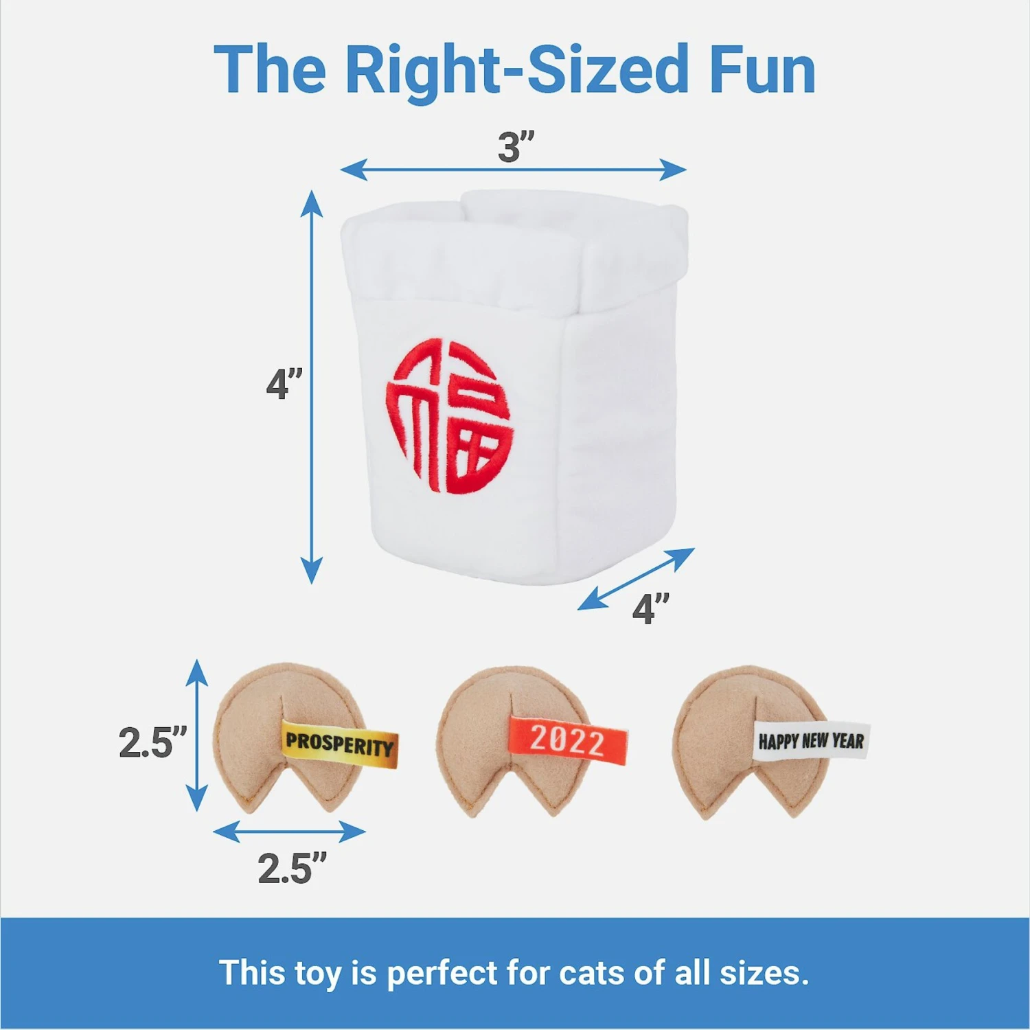 Frisco Lunar New Year Fortune Cookie Plush Cat Toy With Catnip - Image 2