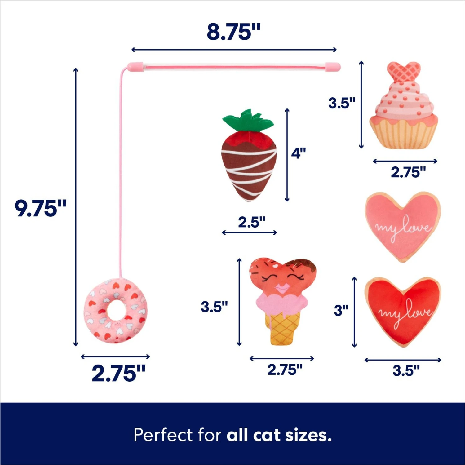Frisco Valentine Variety Pack Cat Toy With Catnip, 13 Count - Image 2