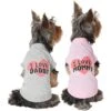 Frisco I Love Daddy Dog & Cat T-Shirt, Gray & Frisco I Love Mommy Dog & Cat T-Shirt