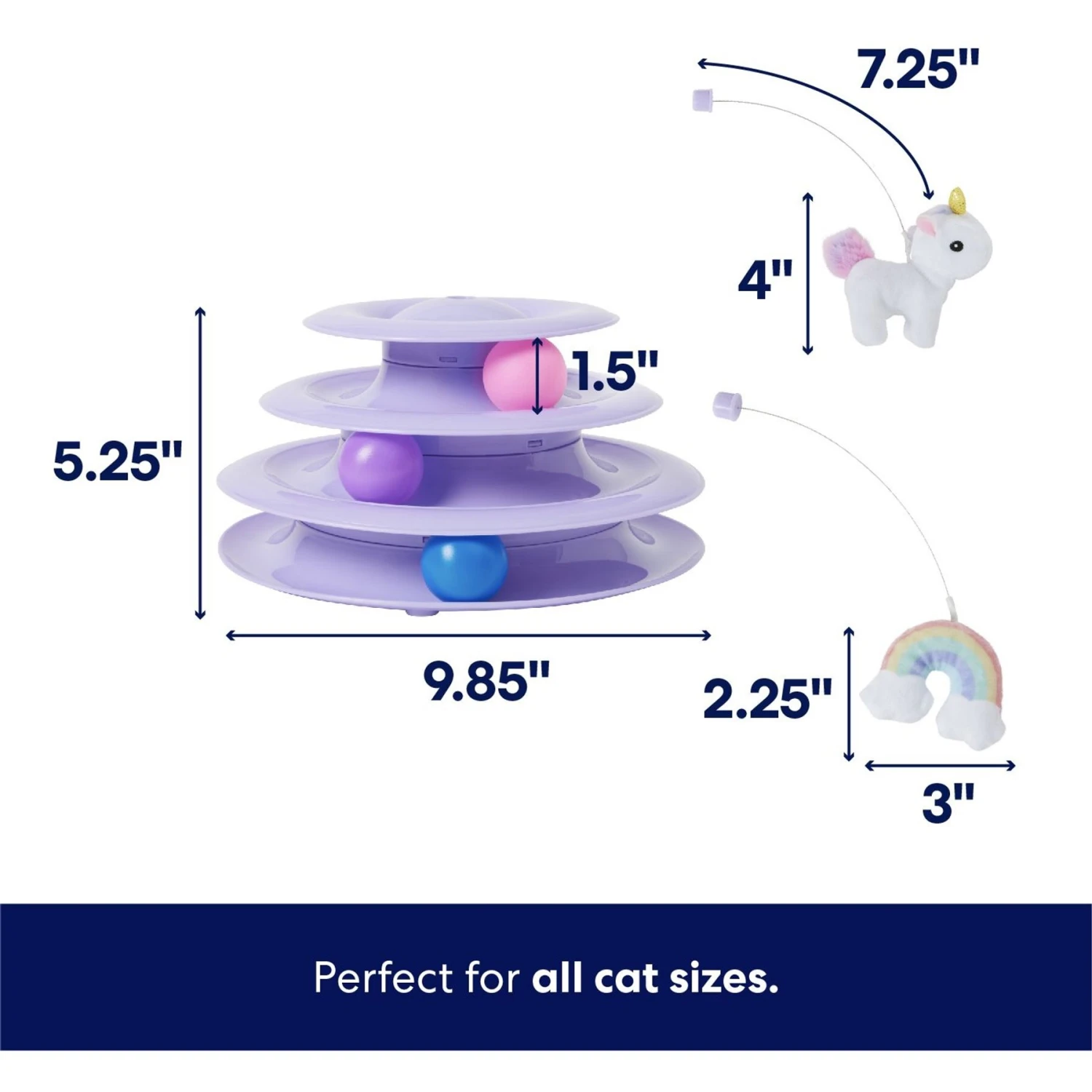 Frisco Unicorn & Rainbow Cat Tracks Cat Toy With Catnip - Image 2