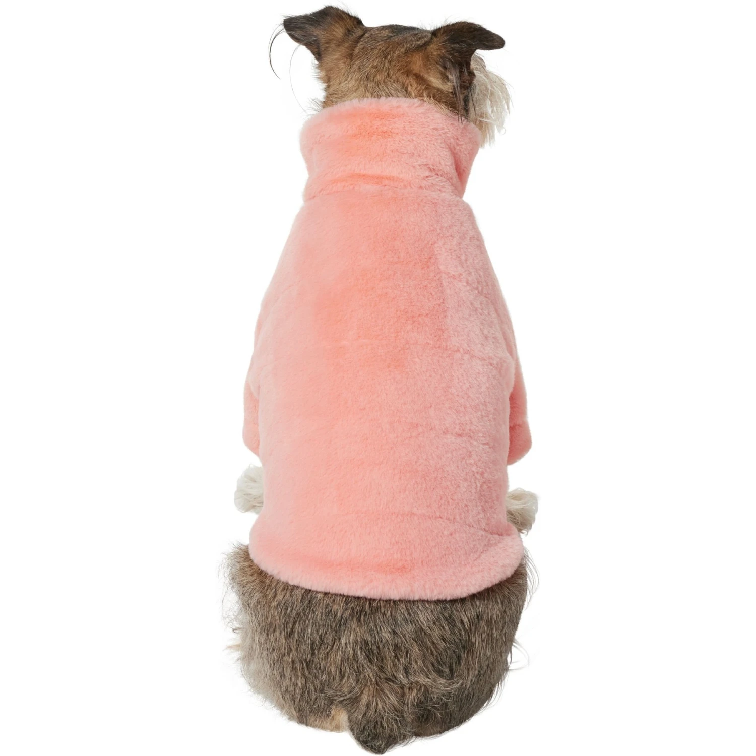 Frisco Lightweight Faux Fur Pink Puffer Dog & Cat Coat - Image 3