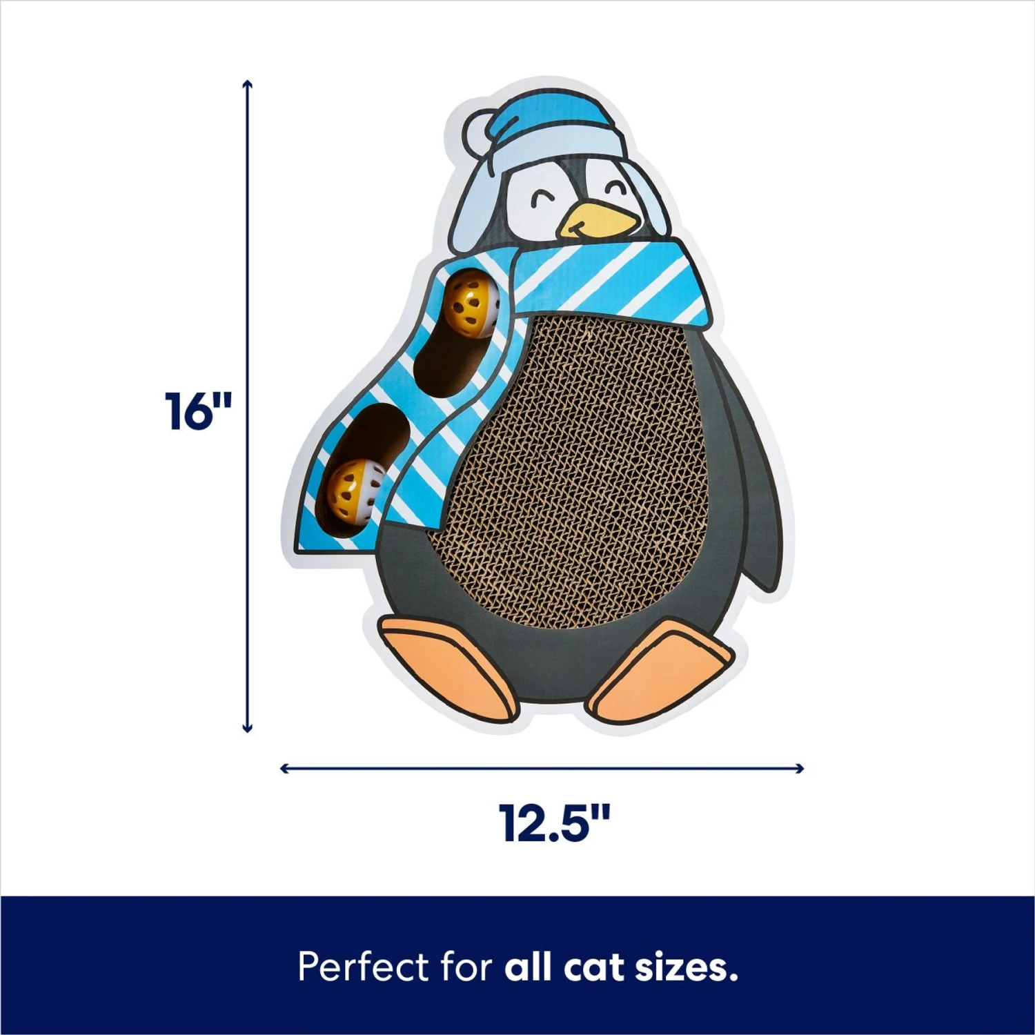 Frisco Holiday Penguin Interactive Maze & Scratch Cardboard Cat Toy With Catnip - Image 2
