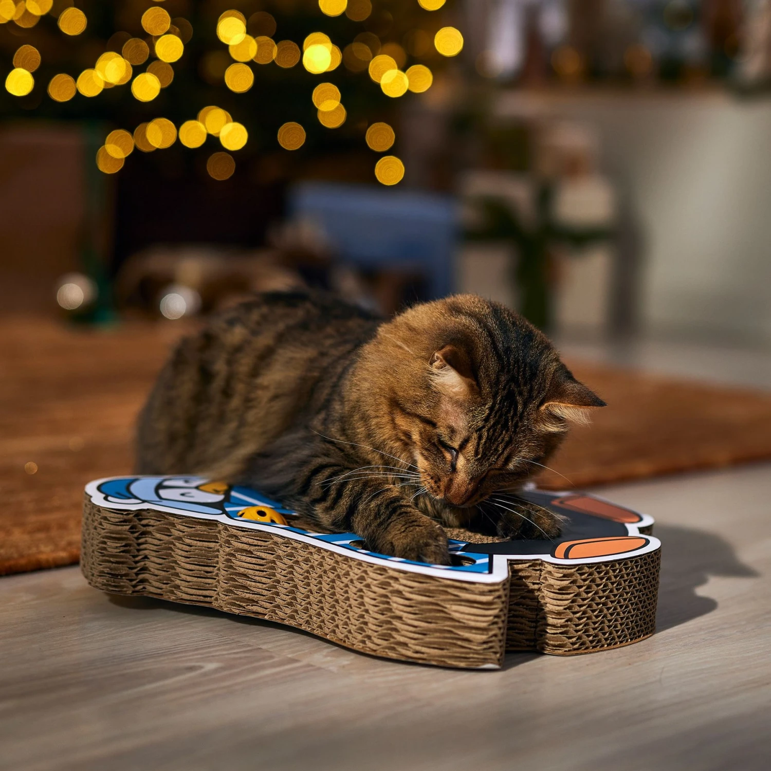 Frisco Holiday Penguin Interactive Maze & Scratch Cardboard Cat Toy With Catnip - Image 3