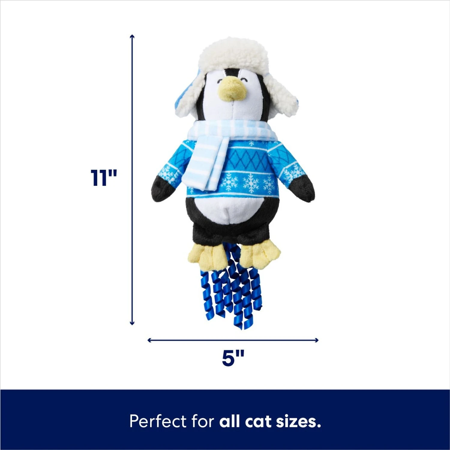 Frisco Holiday Penguin Plush Kicker Cat Toy With Catnip - Image 2