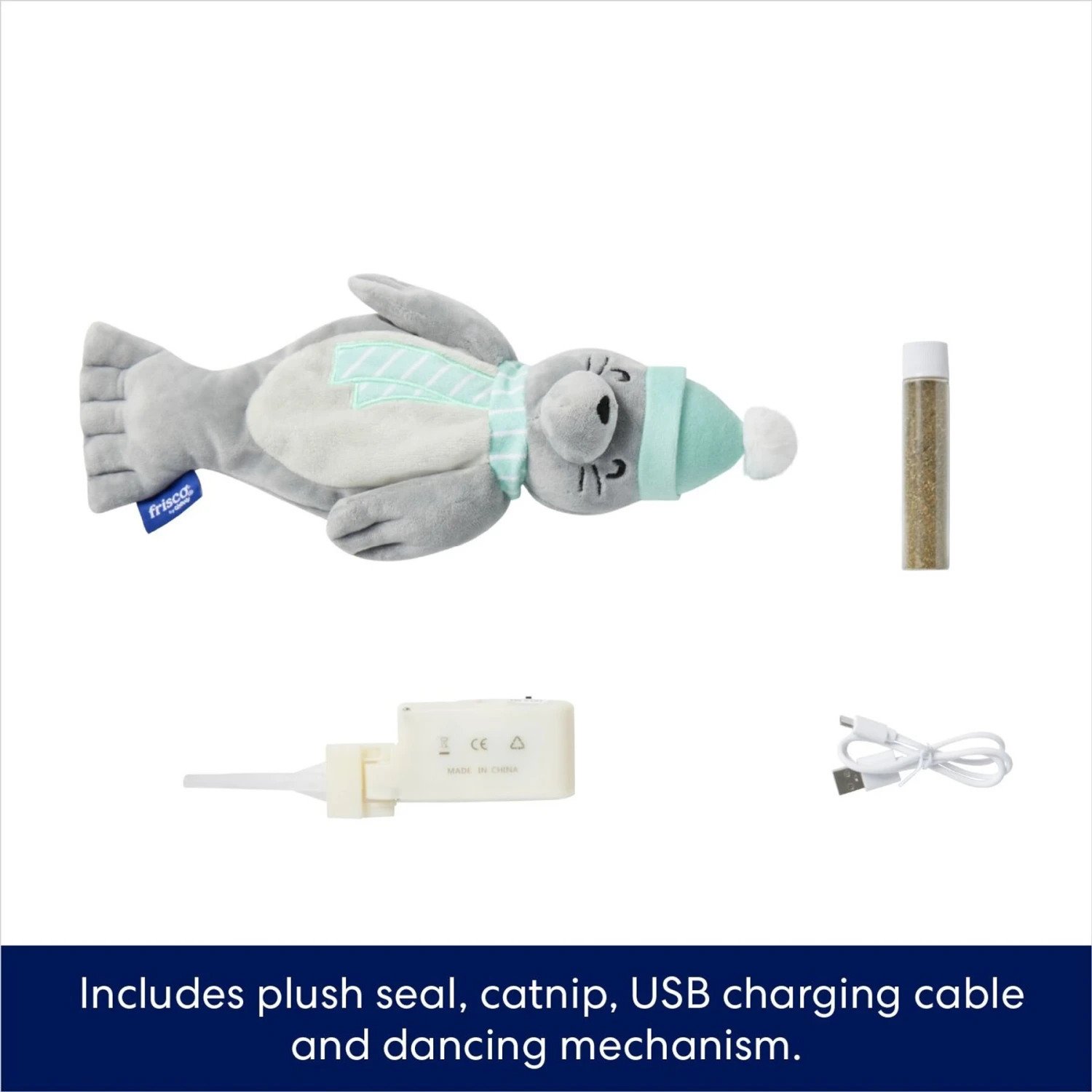 Frisco Holiday Interactive Flopping Seal Electronic Cat Toy With Catnip - Image 3