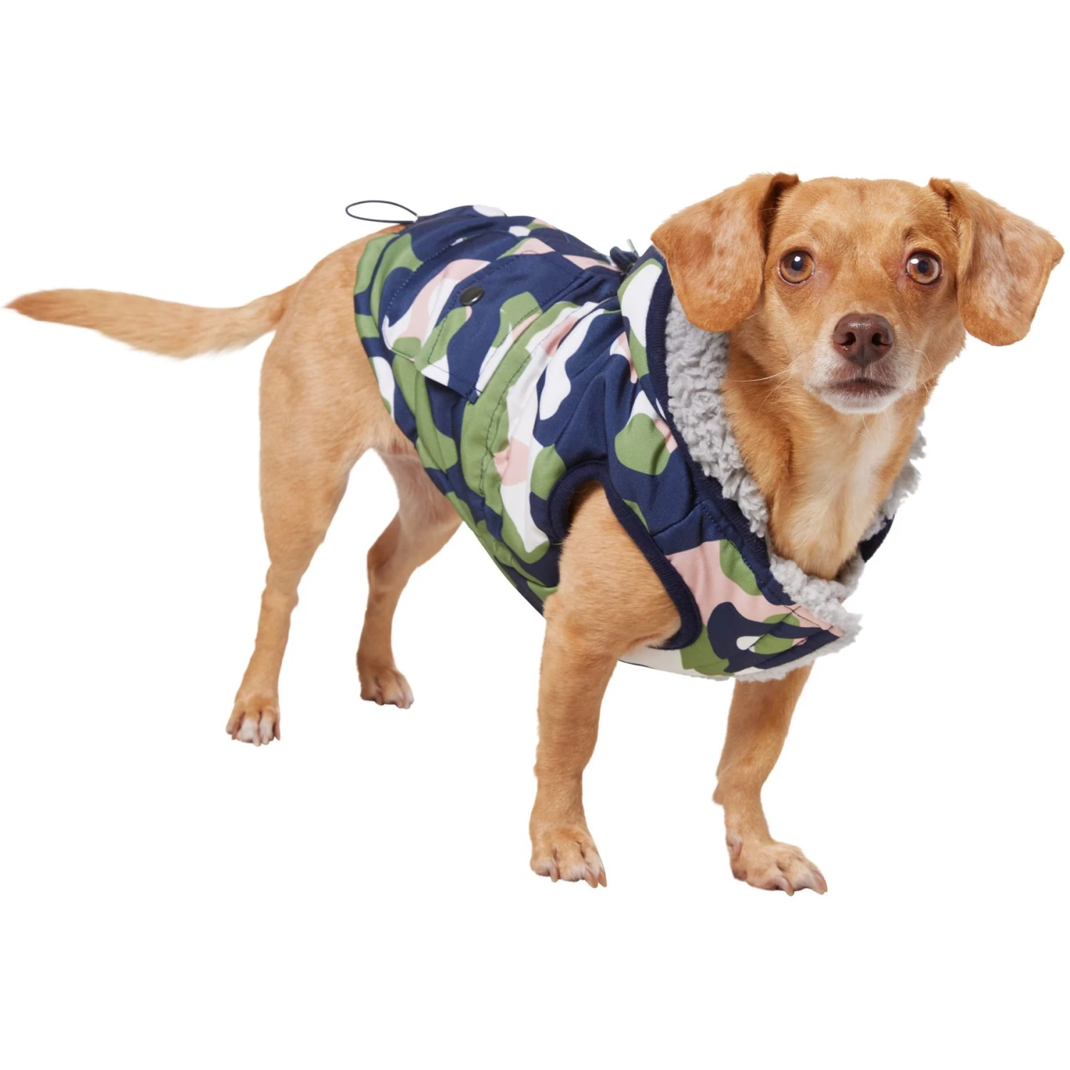 Frisco Medium Weight Urban City Camo Printed Dog & Cat Hooded Coat - Image 3