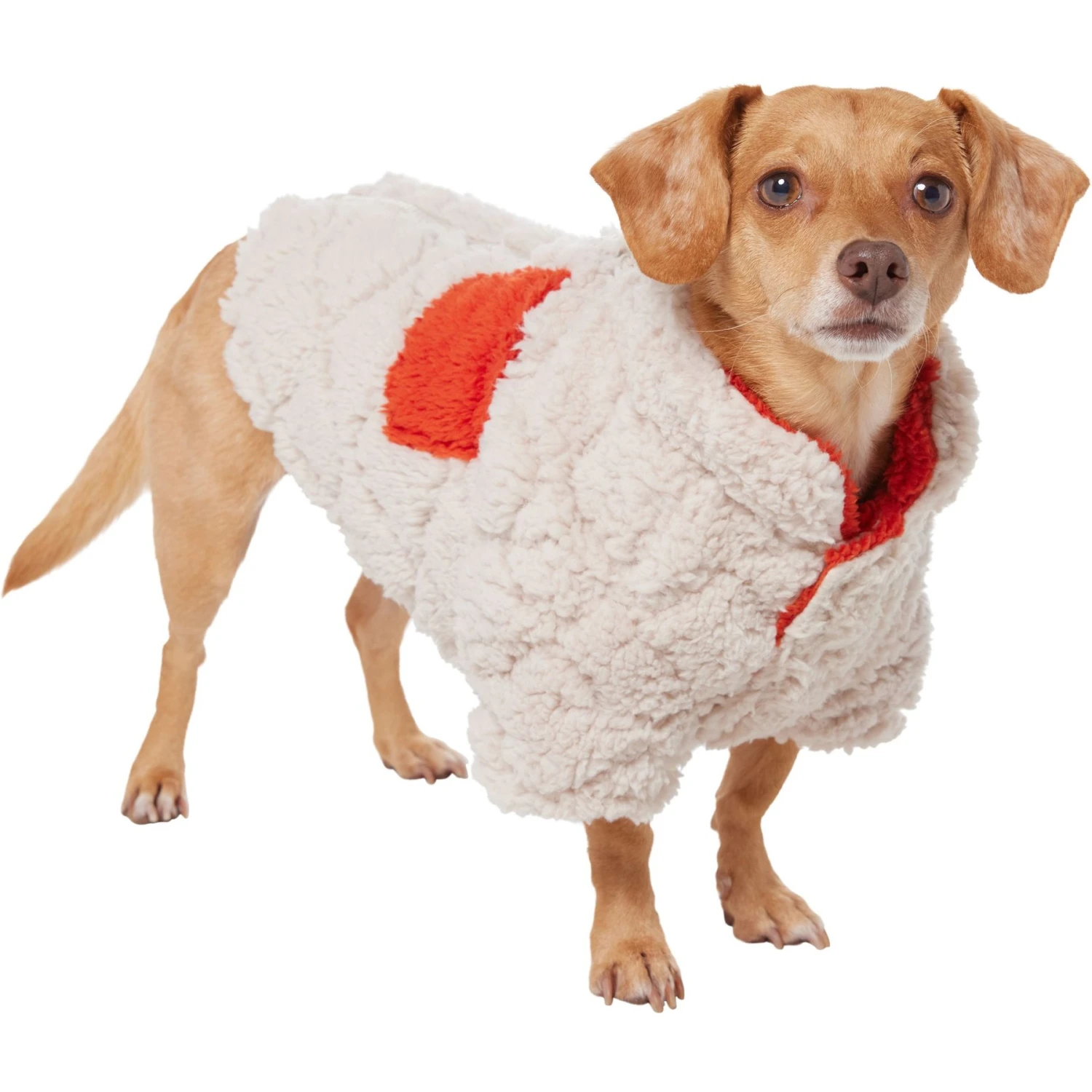 Frisco Medium Weight Quilted Sherpa Dog & Cat Zipper Coat - Image 3